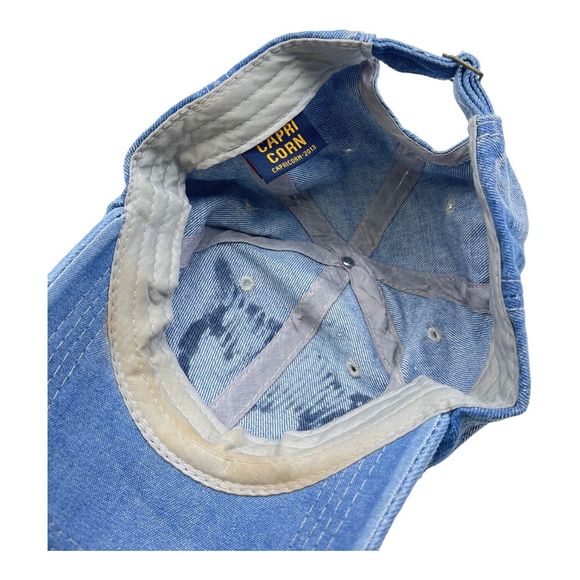 CapriCorn-2013 Denim Bling Hat Cap Visor Studded Rhinestones Gems Cat Girl - Picture 4 of 4